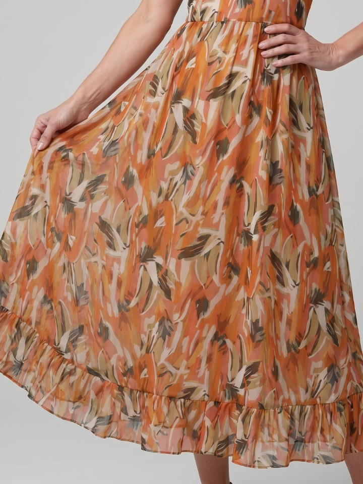 Abstract Print Midi Dress