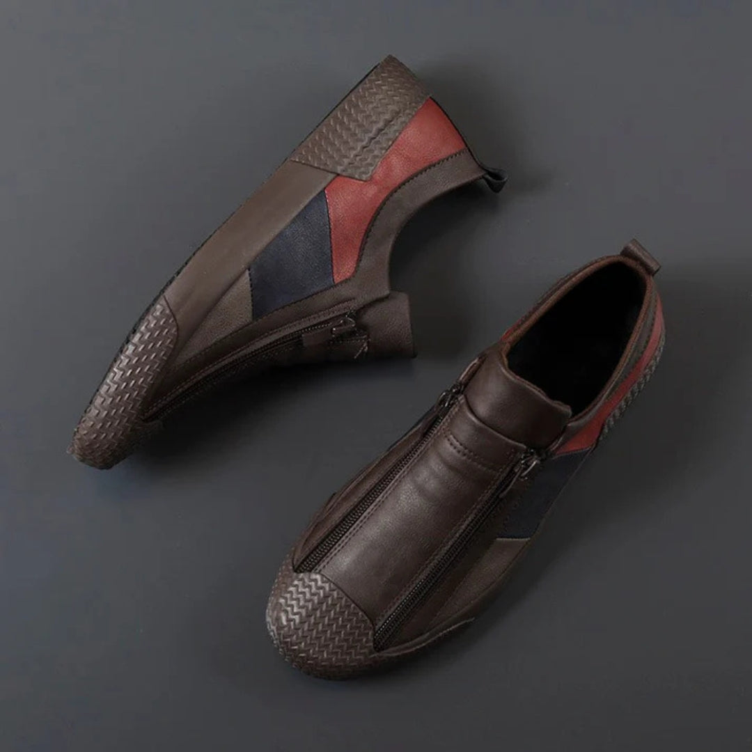 Lorenzo Panelled Leather Slip-Ons