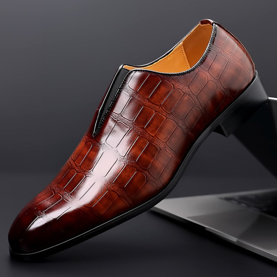 Salvatore Embossed Leather Loafers