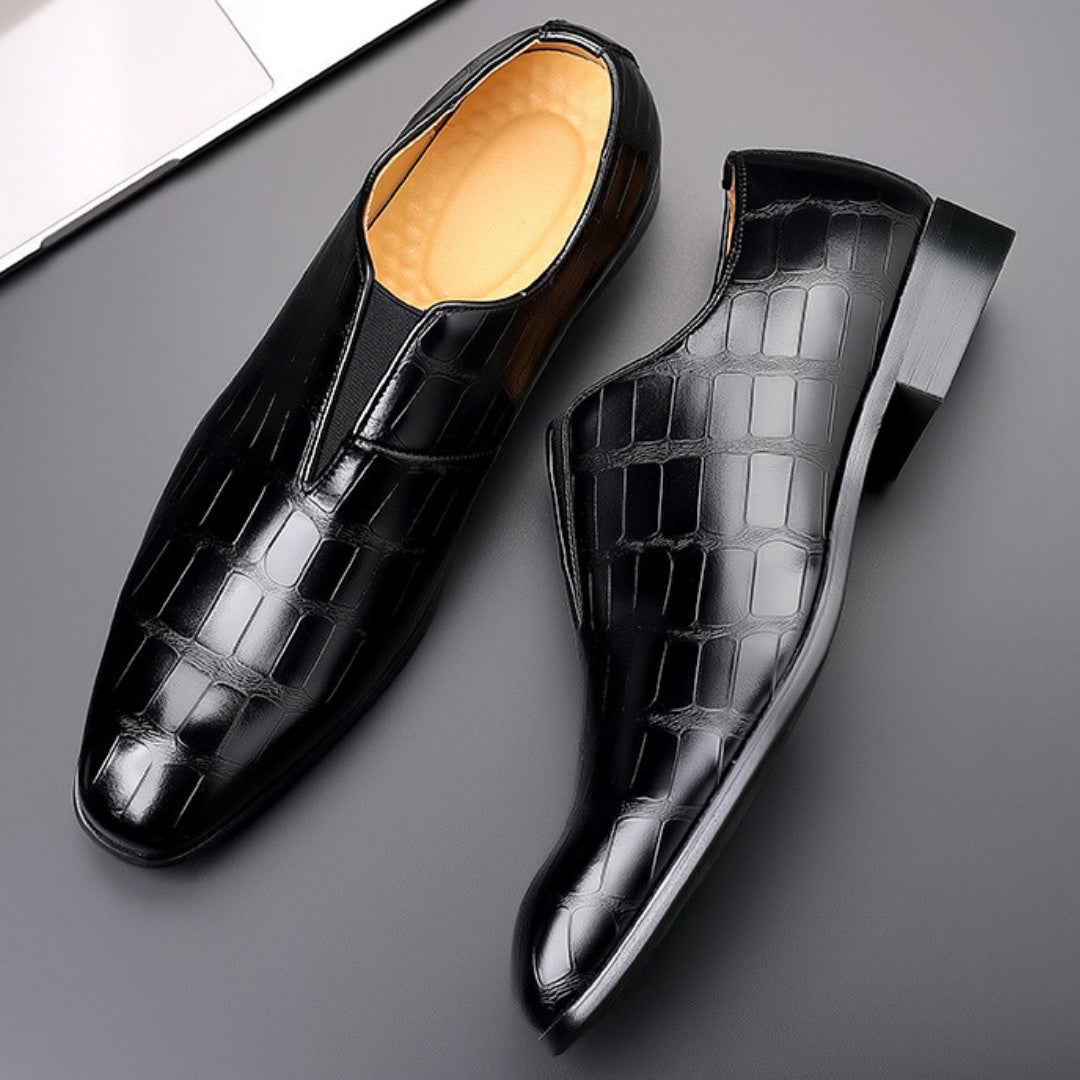 Salvatore Embossed Leather Loafers