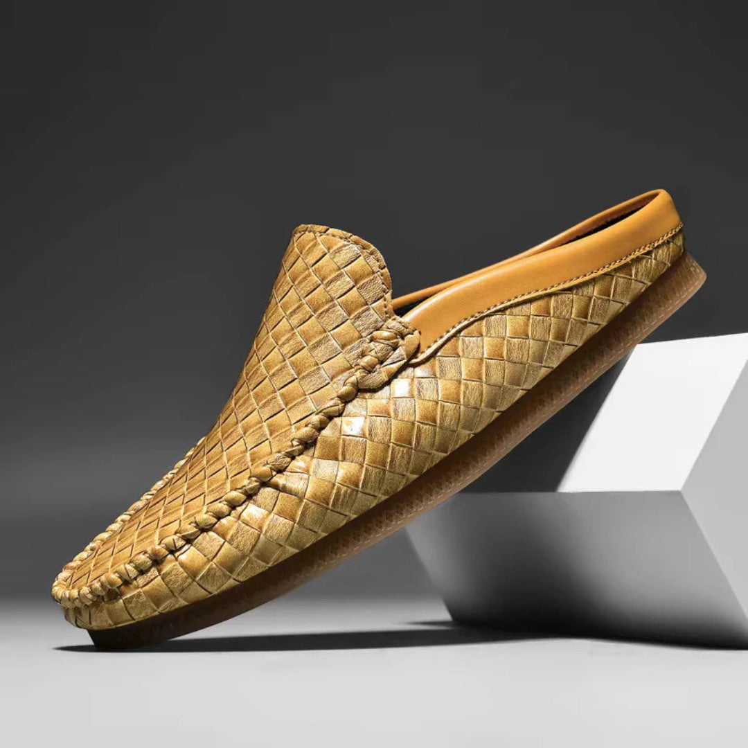 Enzo Woven Leather Slides