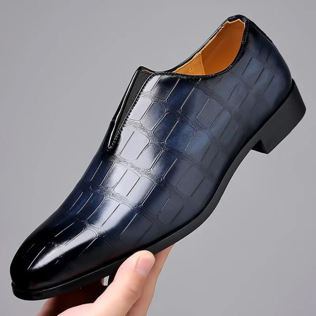 Salvatore Embossed Leather Loafers