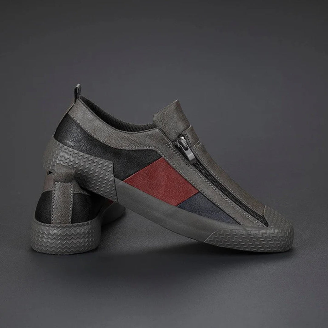 Lorenzo Panelled Leather Slip-Ons