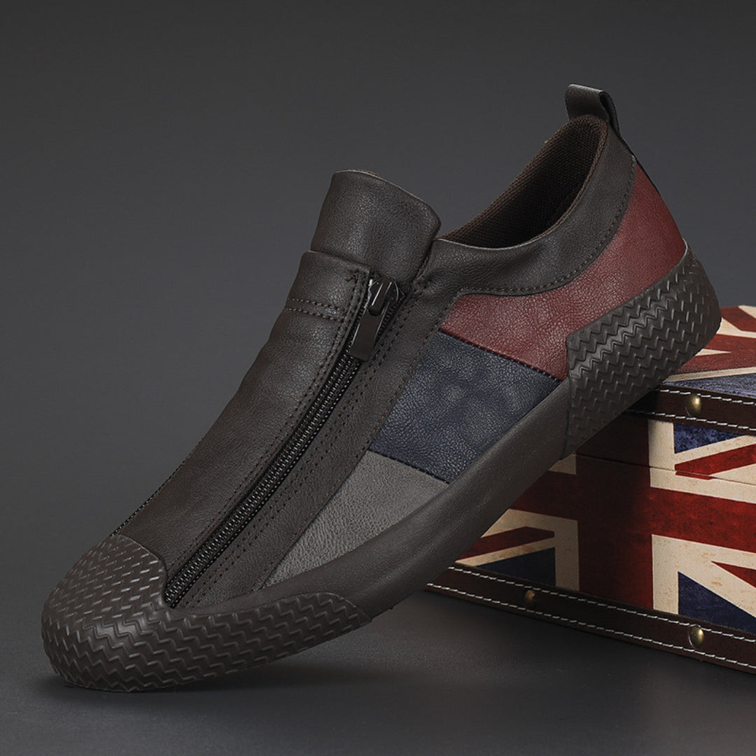 Lorenzo Panelled Leather Slip-Ons