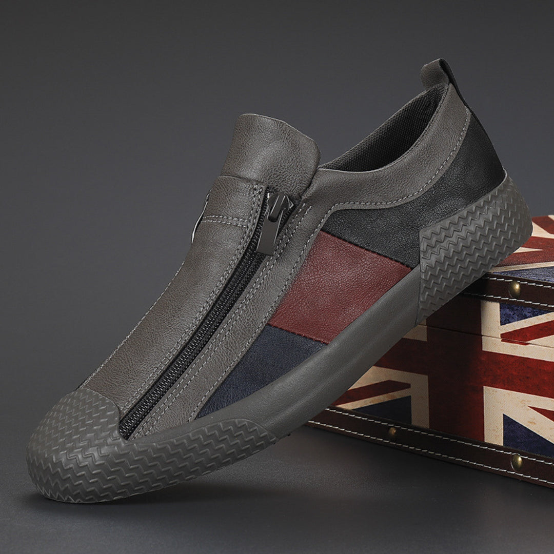 Lorenzo Panelled Leather Slip-Ons