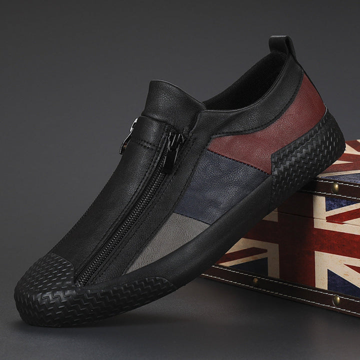 Lorenzo Panelled Leather Slip-Ons