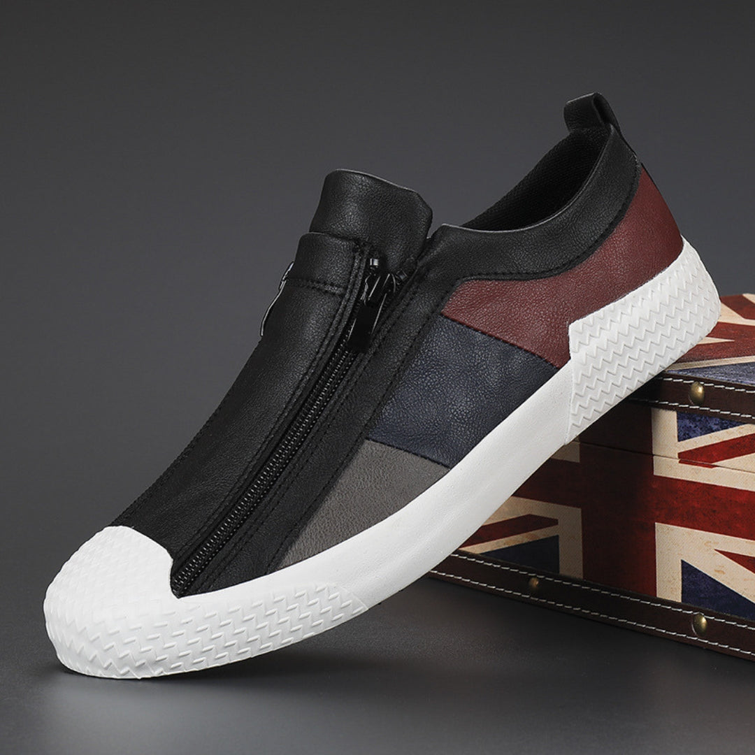 Lorenzo Panelled Leather Slip-Ons