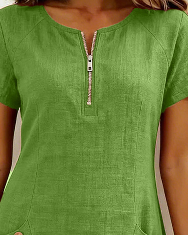 EVELYN™ | Cotton Dress With Zip Fastening