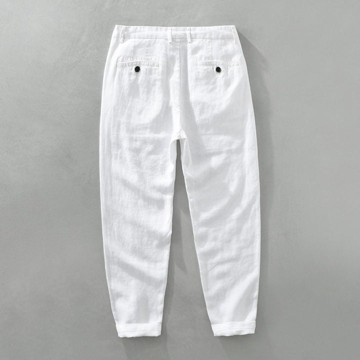 Mateo Linen Straight Trousers