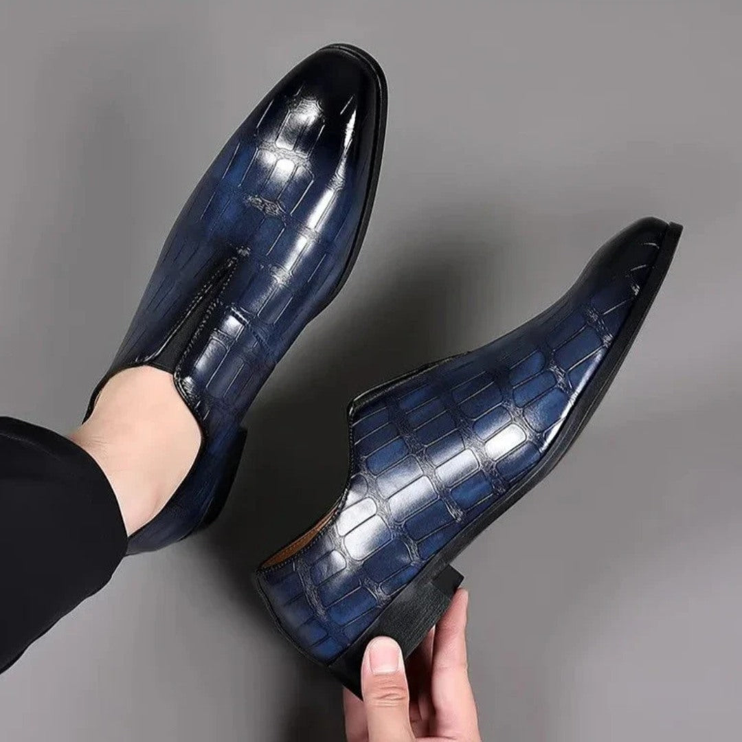 Salvatore Embossed Leather Loafers