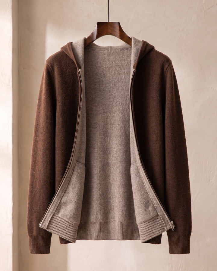 Vincenzo Reversible Cashmere Zip Hoodie