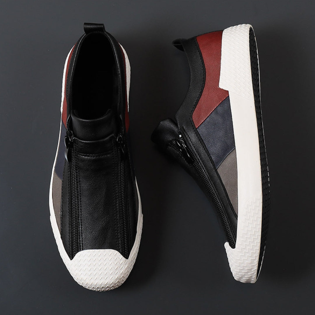 Lorenzo Panelled Leather Slip-Ons