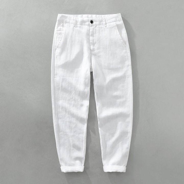 Mateo Linen Straight Trousers