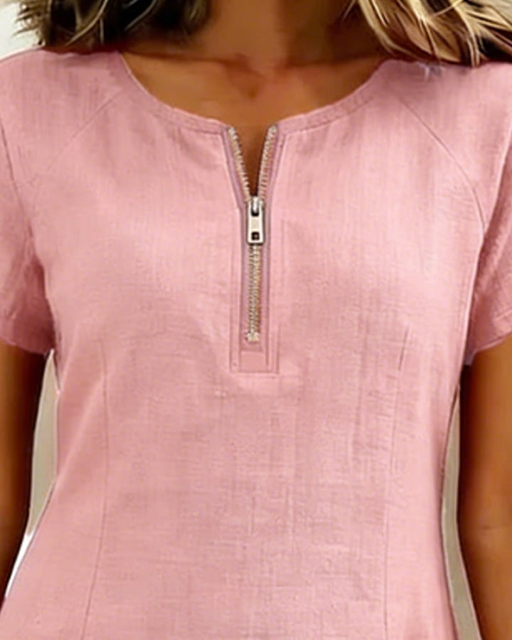 EVELYN™ | Cotton Dress With Zip Fastening