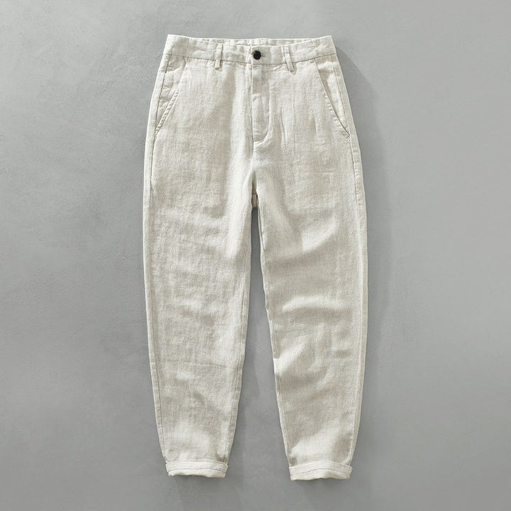Mateo Linen Straight Trousers