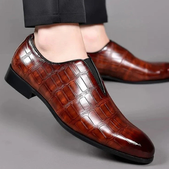 Salvatore Embossed Leather Loafers