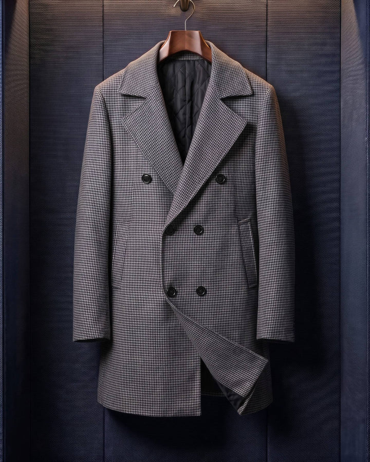 Mauro Houndstooth Overcoat