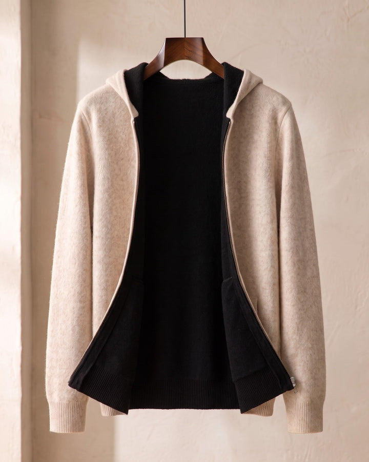 Vincenzo Reversible Cashmere Zip Hoodie