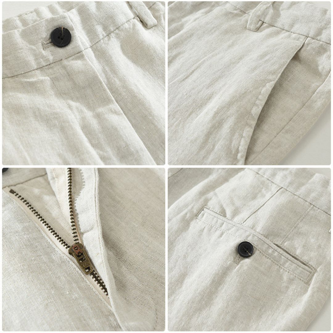 Mateo Linen Straight Trousers