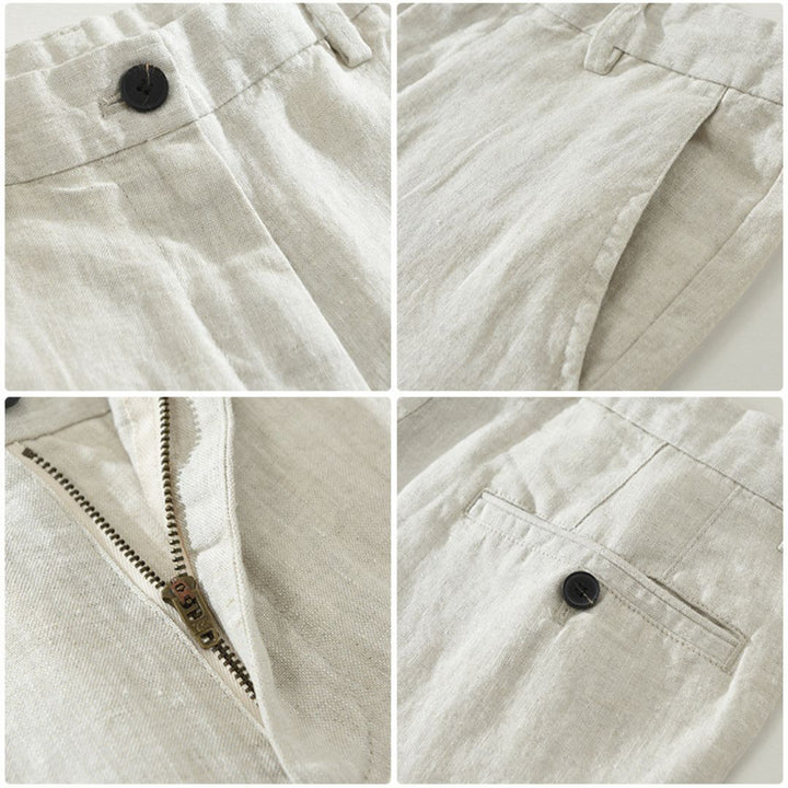 Mateo Linen Straight Trousers