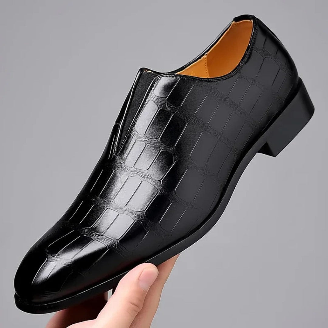 Salvatore Embossed Leather Loafers