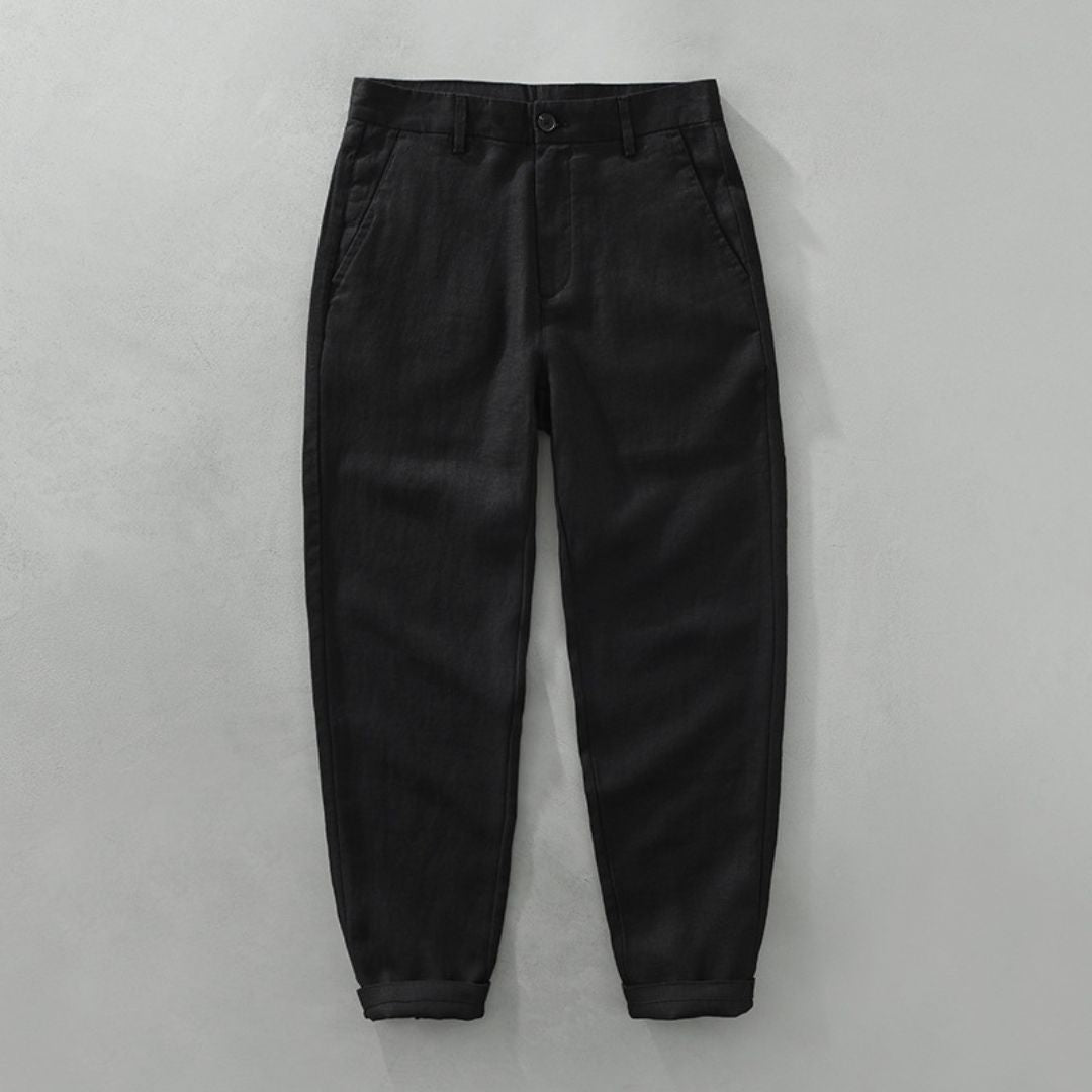 Mateo Linen Straight Trousers