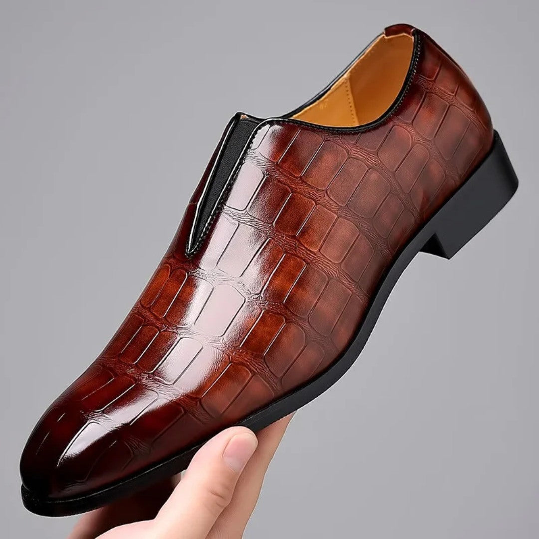 Salvatore Embossed Leather Loafers