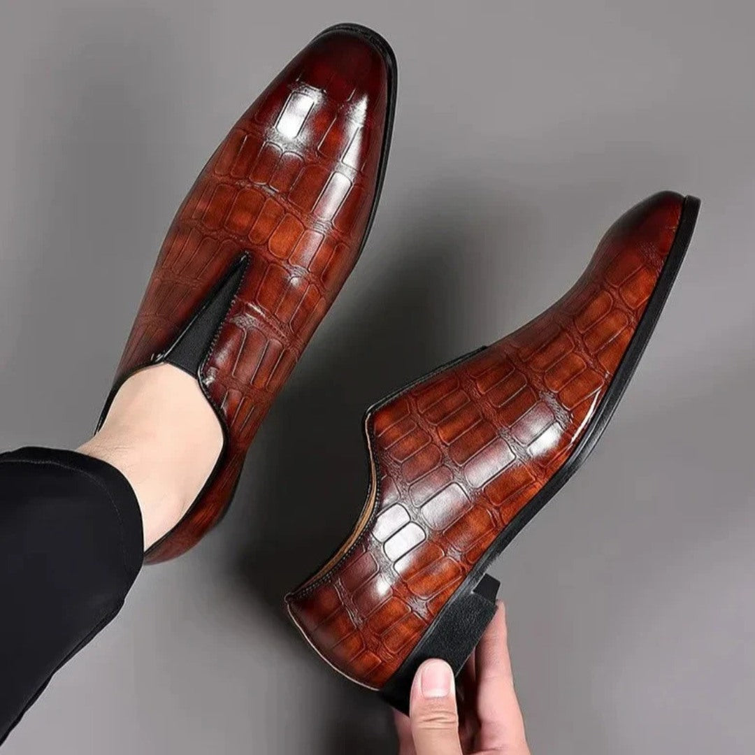 Salvatore Embossed Leather Loafers