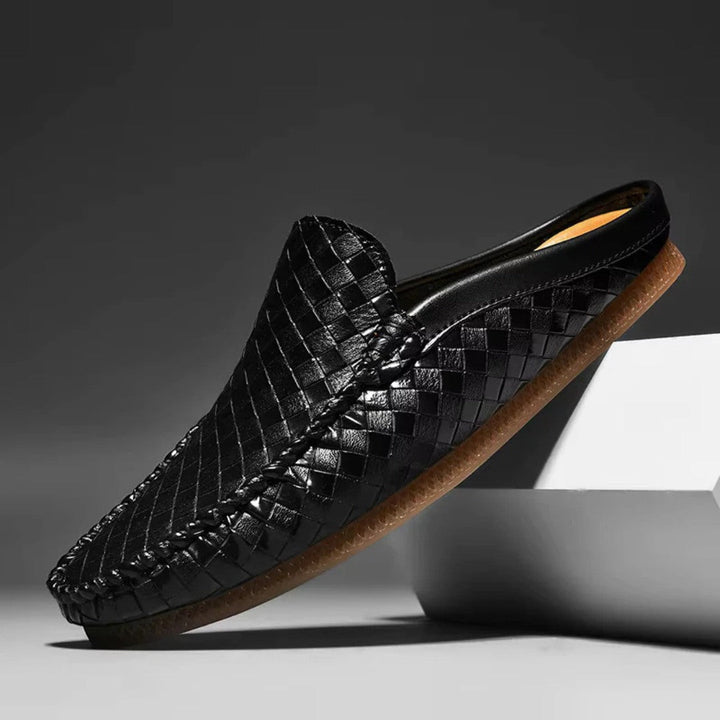 Enzo Woven Leather Slides