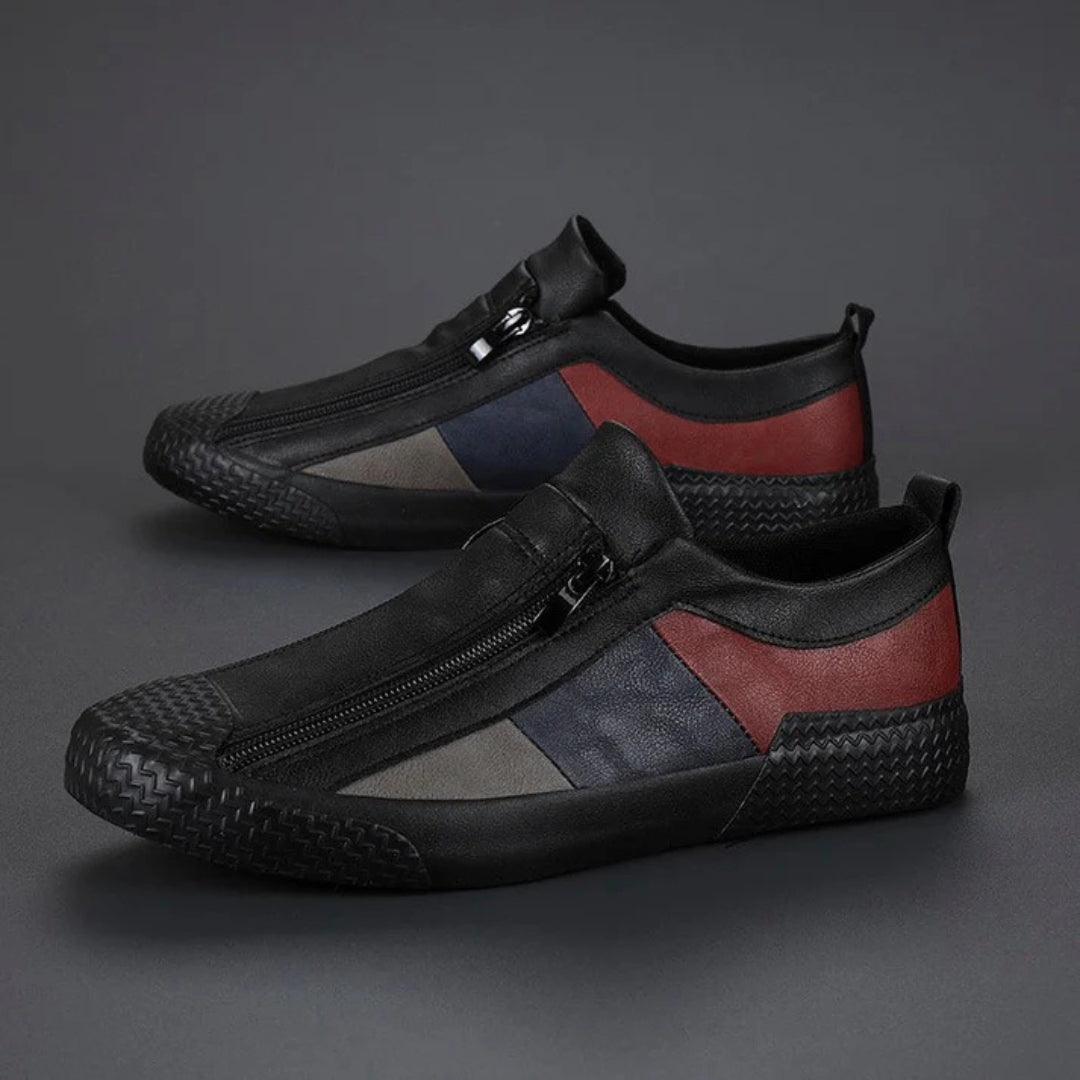 Lorenzo Panelled Leather Slip-Ons