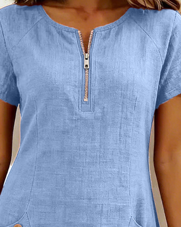 EVELYN™ | Cotton Dress With Zip Fastening