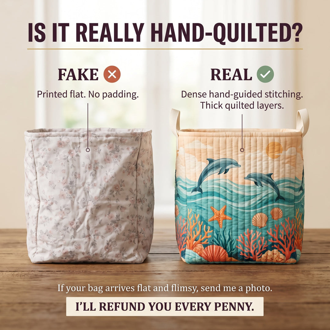Sea Breeze | Hand-Quilted Laundry Basket