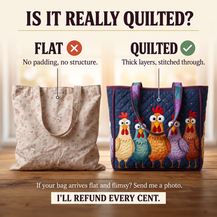 Artisan Bag - Five Colourful Chickens