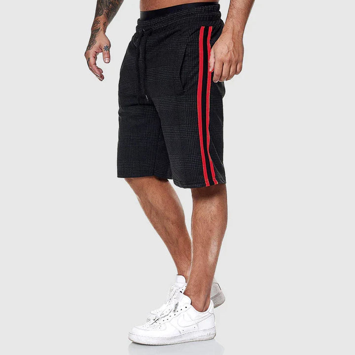 Serapio Plaid-Stripe Lounge Shorts