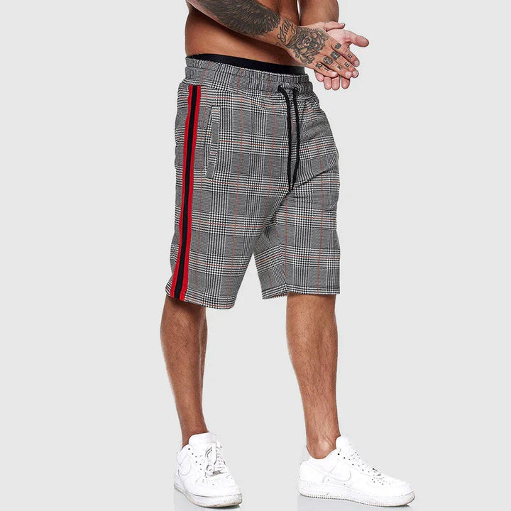 Serapio Plaid-Stripe Lounge Shorts
