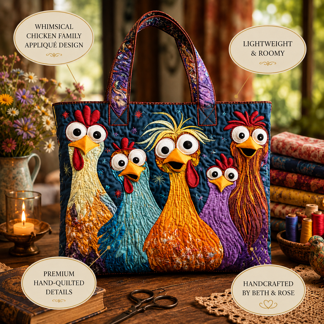 Artisan Bag - Five Colourful Chickens