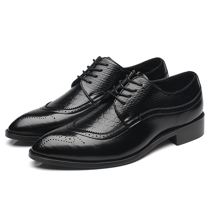 Domenico Embossed Wingtip Shoes