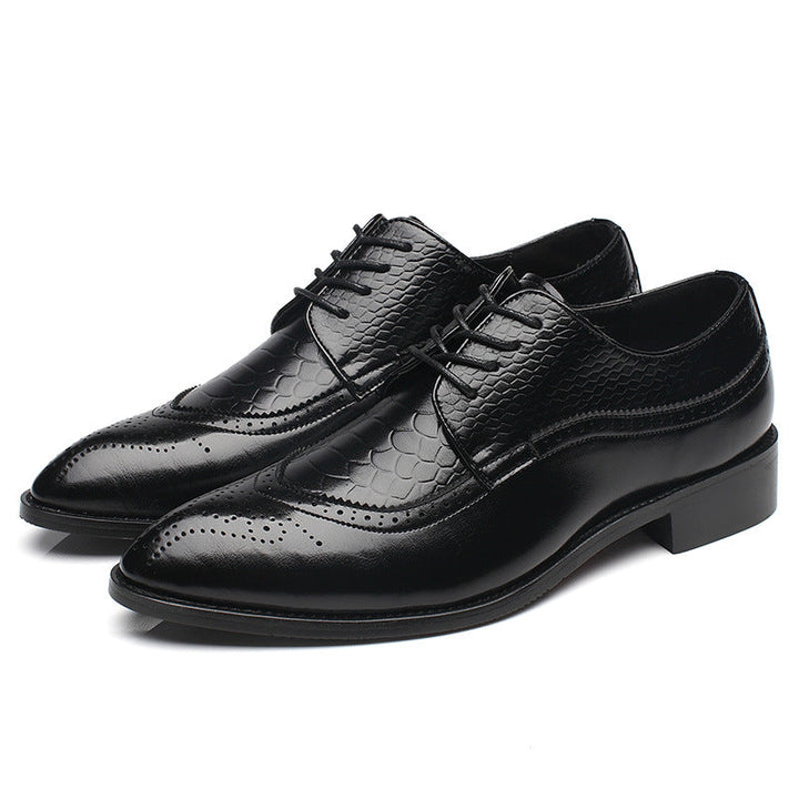Domenico Embossed Wingtip Shoes