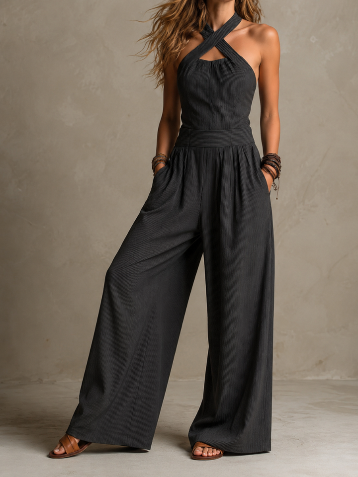 Bianca | Jumpsuit with an Elegant Cross-Over Neckline