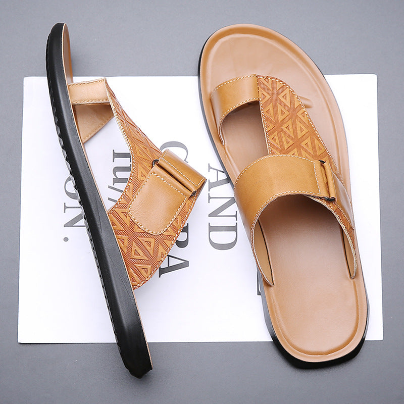 Aurelio Embossed Leather Sandals