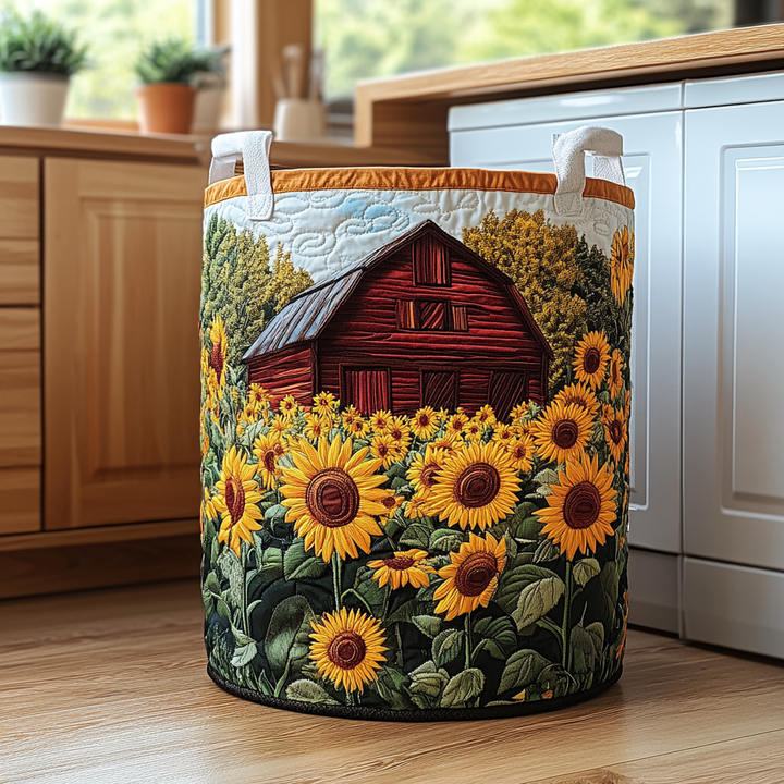 Sunflower Barn | Hand-Quilted Laundry Basket