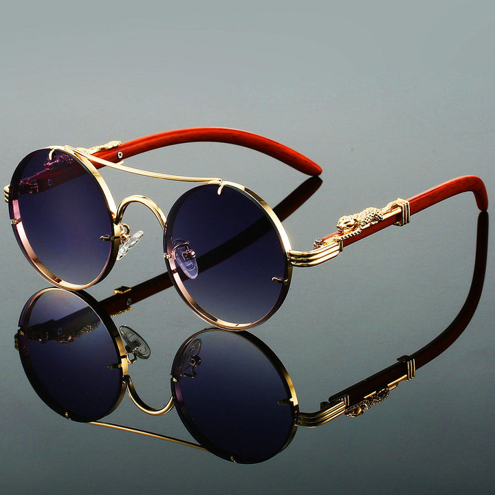 Leandro Gold Retro Sunglasses