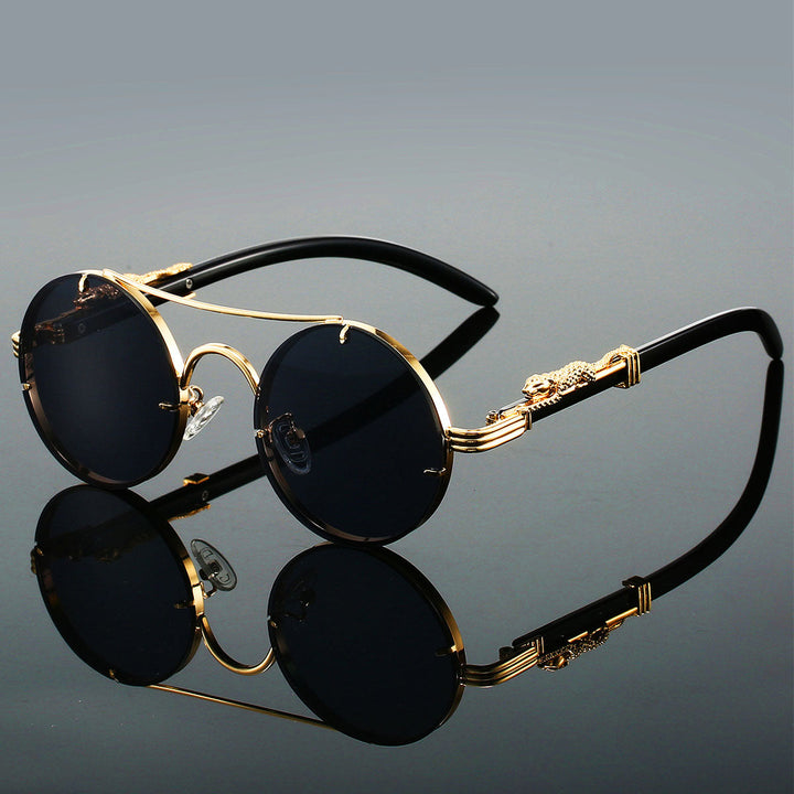 Leandro Gold Retro Sunglasses