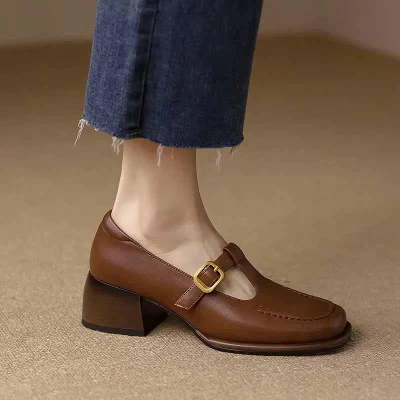 Selvana | Elegant T-Strap Shoes