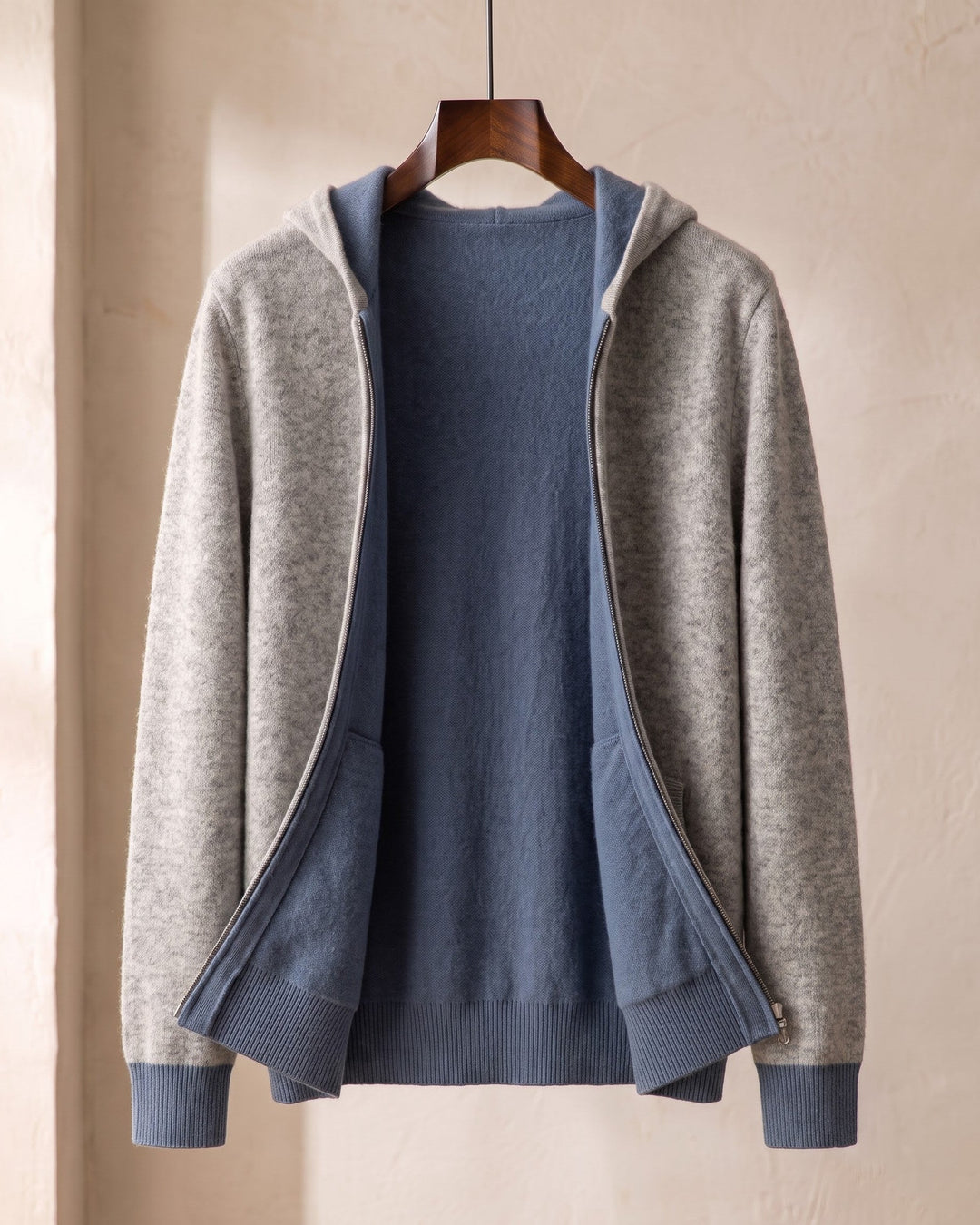 Vincenzo Reversible Cashmere Zip Hoodie