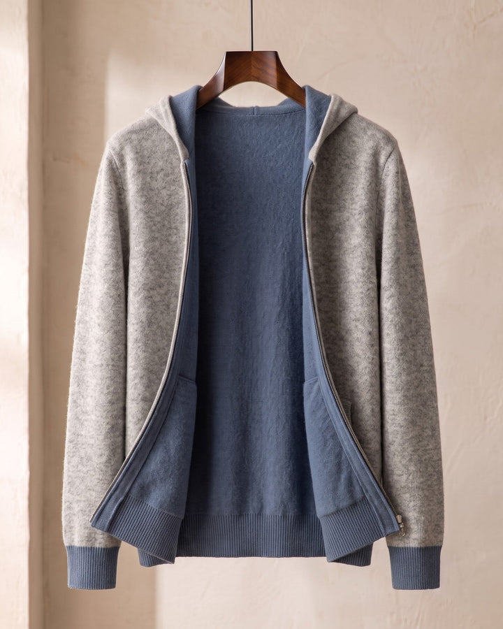Vincenzo Reversible Cashmere Zip Hoodie