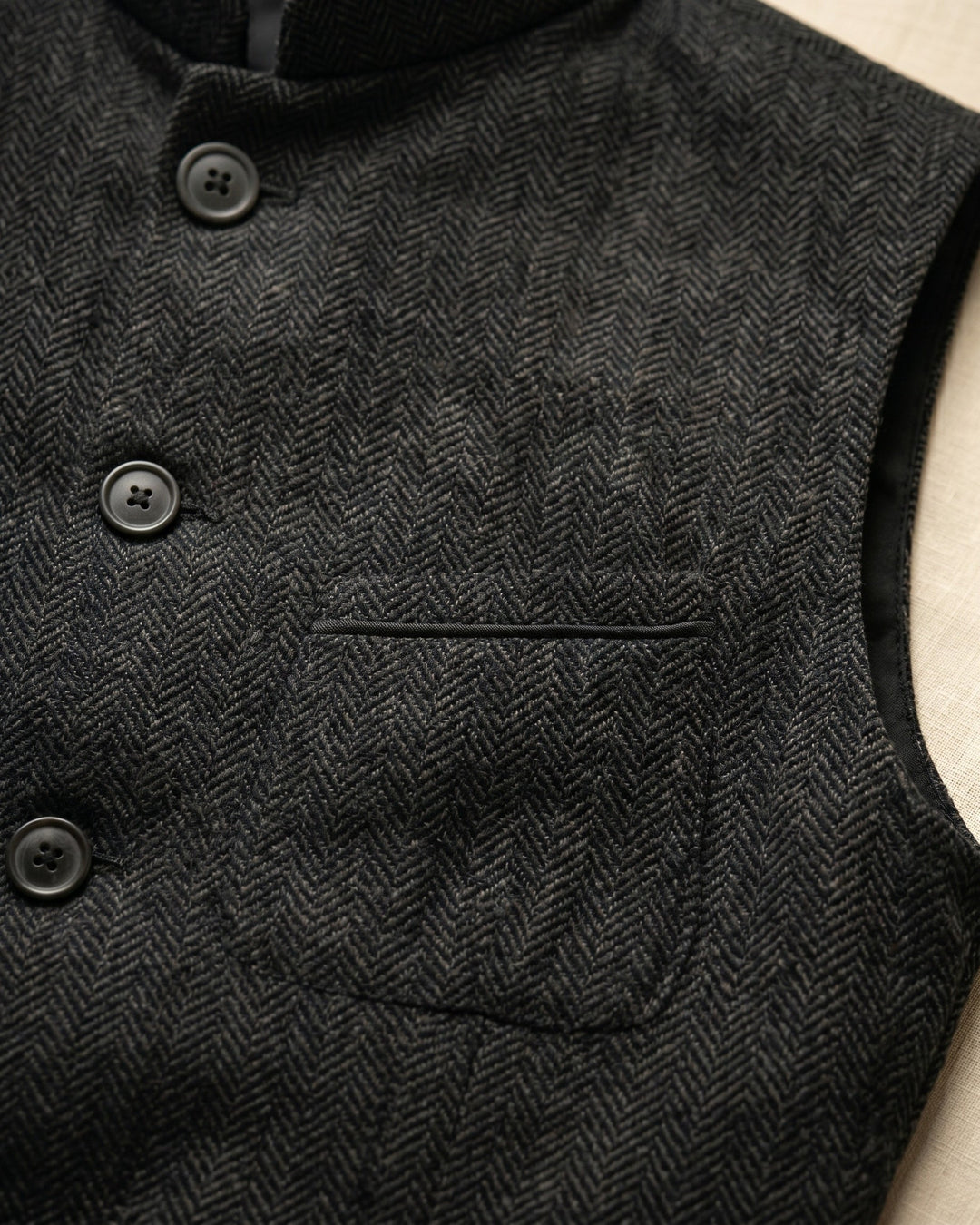 Augusto Herringbone Nehru Vest