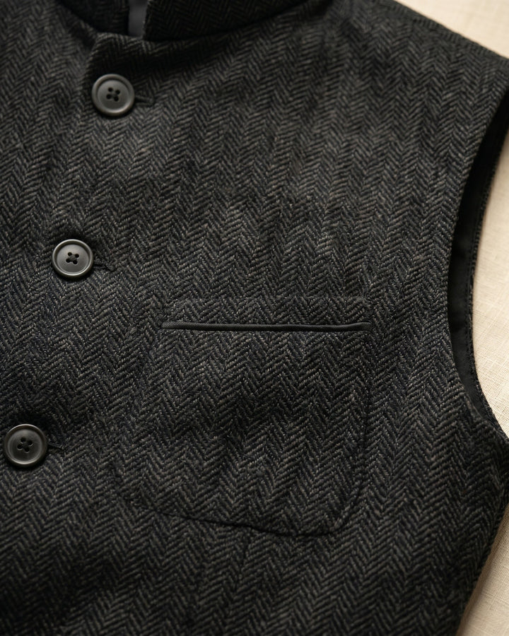 Augusto Herringbone Nehru Vest