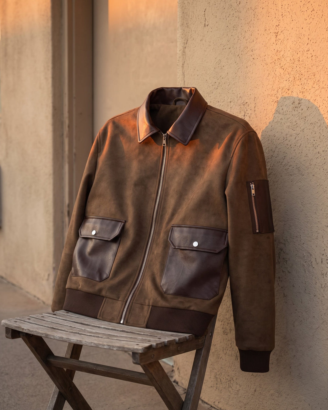 Moreno Suede-Look Bomber Jacket