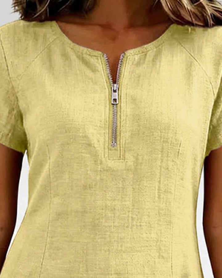 EVELYN™ | Cotton Dress With Zip Fastening